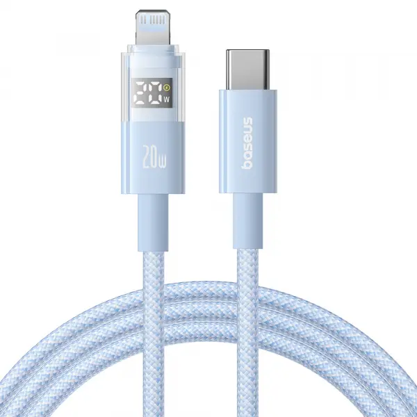 Cablu Date si Incarcare USB-C - USB-C Baseus Display 2, 100W, 2m, Albastru P10382702311-01