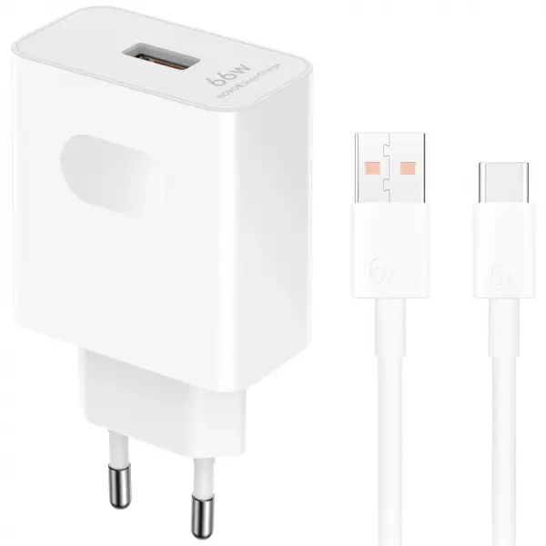 Incarcator Retea Cu Cablu USB-C Honor HN-200330E00, 66W, 3.3A, 1 x USB-A, Alb 5503ABQX