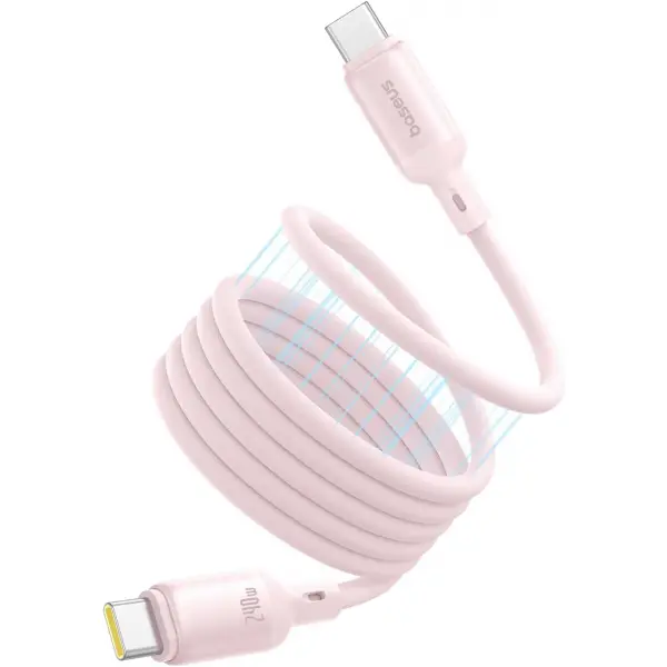 Cablu Date si Incarcare USB-C - USB-C Baseus PicoGo, 240W, 1m, Roz P10376800411-00
