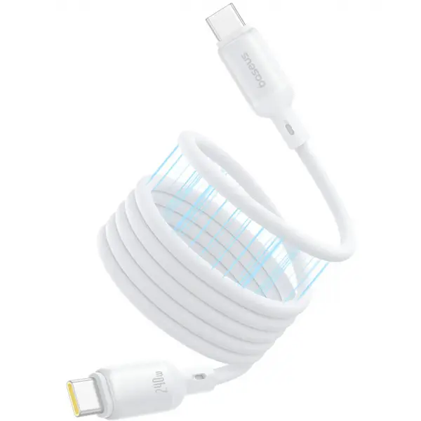 Cablu Date si Incarcare USB-C - USB-C Baseus PicoGo, 240W, 1m, Alb P10376800211-00