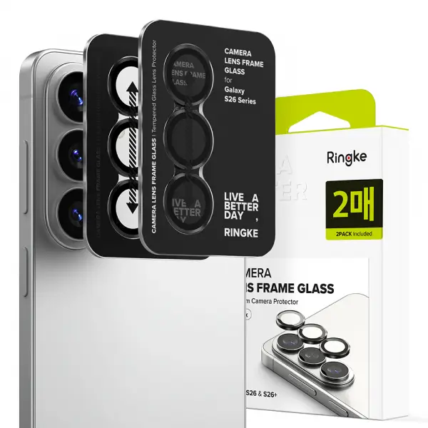 Folie de protectie Camera Spate Ringke pentru Samsung Galaxy S26 Plus S947 / S26, Sticla Securizata, Set 2 bucati, Neagra