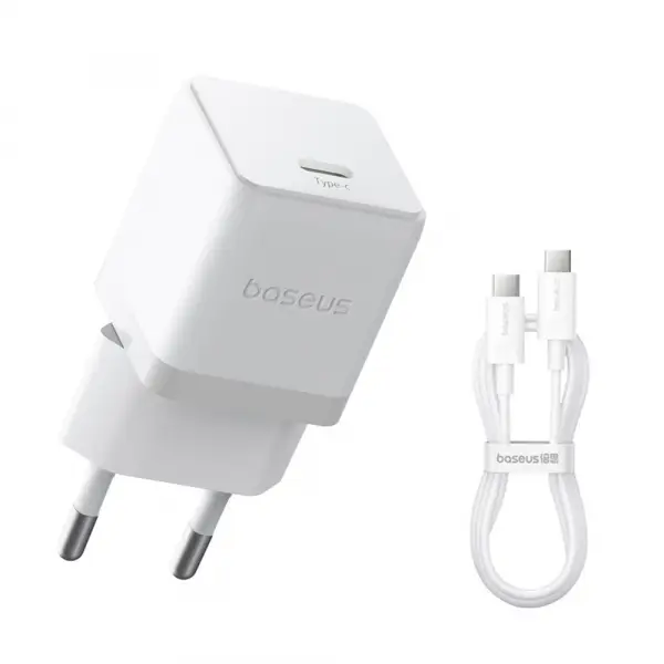 Incarcator Retea Cu Cablu USB-C Baseus Palm, 20W, 3A, 1 x USB-C, Alb P10111602213-01