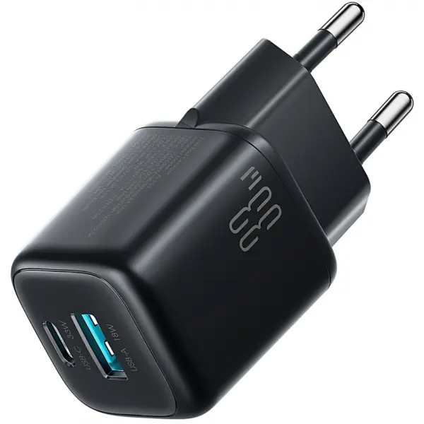 Incarcator Retea Cu Cablu USB-C Joyroom JR-TG7, 33W, 3A, 1 x USB-A - 1 x USB-C, Negru
