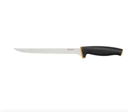 Cutit pentru filetat Fiskars Control+, otel inoxidabil, 22 cm (Portocaliu/Negru)