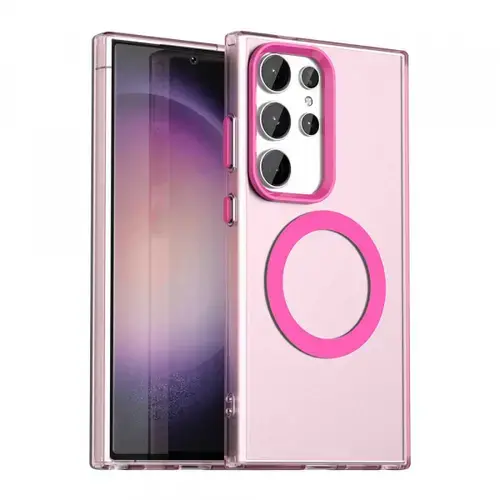 Husa MagSafe pentru Samsung Galaxy S23 Ultra S918 Techsuit CandyCase (Roz/Transparent)