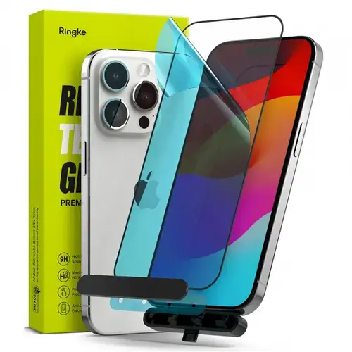 Folie de protectie Ecran Ringke pentru Apple iPhone 15 Pro, Sticla Securizata, Full Glue