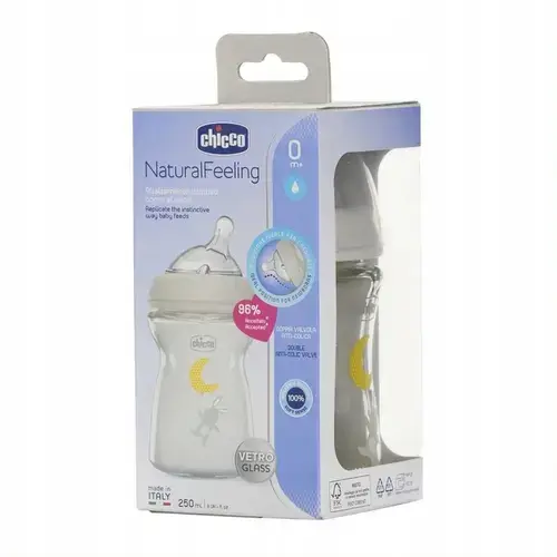 Biberon Chicco, De sticla, 0 luni +, 250 ml