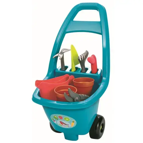 Set de joaca Ecoiffier, Carucior de gradina cu unelte pentru copii