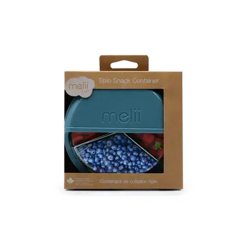 Cutie pentru gustari Melii Luxe Spin, 3 compartimente, 177 ml, Albastru