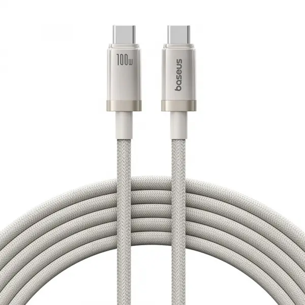 Cablu Date si Incarcare USB-C - USB-C Baseus Titanium, 100W, 2m, Argintiu P10378100G21-01