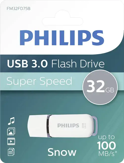 Stick USB Philips FM32FD75B/00, 32GB, Editia Snow, USB 3.0 (Alb)