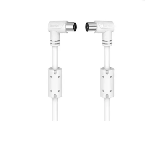 Cablu video Coaxial HAMA 205056, 1.5m, 90dB (Alb)