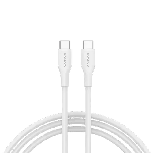 Cablu de date CANYON CNS-CC60SC10W, 60 W, USB Type-C, 1m (Alb)
