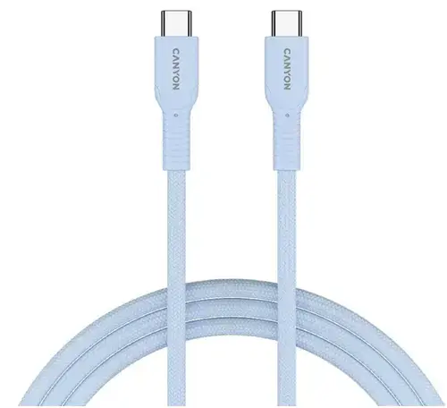 Cablu de date Canyon CND-CCAP60AB10LBL, USB-C - USB-C, 1 m (Albastru)