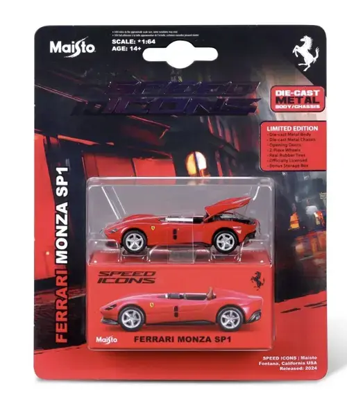 Maisto - Masinuta metalica speed icons Ferrari Monza SP1 Rosu Scara 1 la 64