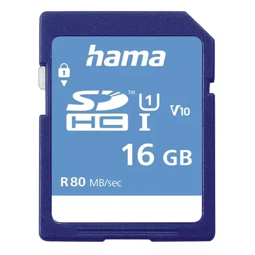 Card de memorie Hama 124134, SDHC, 16GB, Clasa 10, UHS-I U1, V10