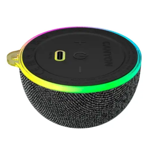 Boxa portabila Canyon CNE-CBTSP13B, iluminare RGB, 5W, Bluetooth 6.0 (Negru)
