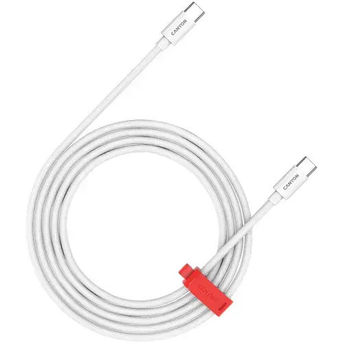 Cablu de date CANYON CC100AB, USB-C - USB-C, 100W, 2m, Alb