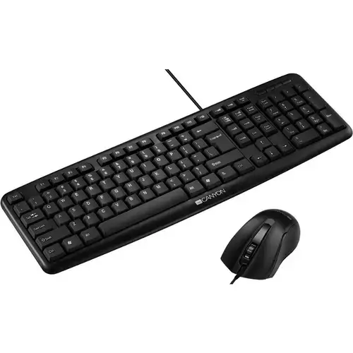 Kit tastatura si mouse Canyon CNE-CSET1, USB, Wired, Negru