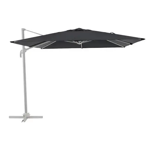 Umbrela terasa Naterial, aluminiu/otel/poliester, 286 x 286 cm, H 264 cm, Negru