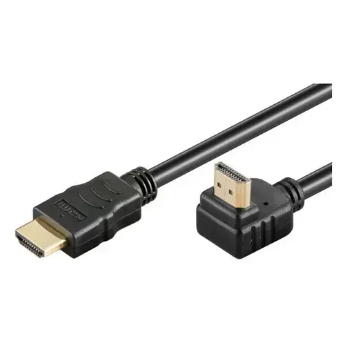 Cablu HDMI, conector 90 grade, High Speed, 4K, Versiunea 1.4, conectori auriti, 2m, PremiumCord kphdmea2