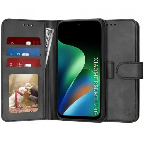 Husa pentru Xiaomi Redmi 17 5G / 17 4G, Techsuit, Diary Book, Neagra