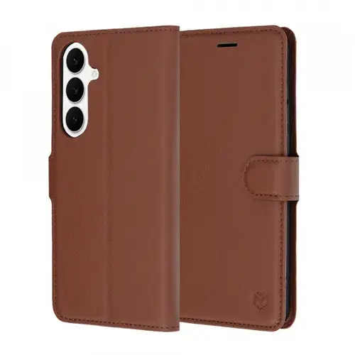 Husa pentru Samsung Galaxy S26 FE / S25 FE, Techsuit, Leather Folio, Maro