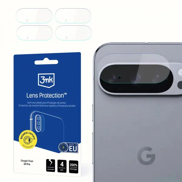 Folie de protectie Camera Spate 3MK Protection pentru Google Pixel 10 Pro, Sticla Flexibila, Set 4 bucati, Transparenta
