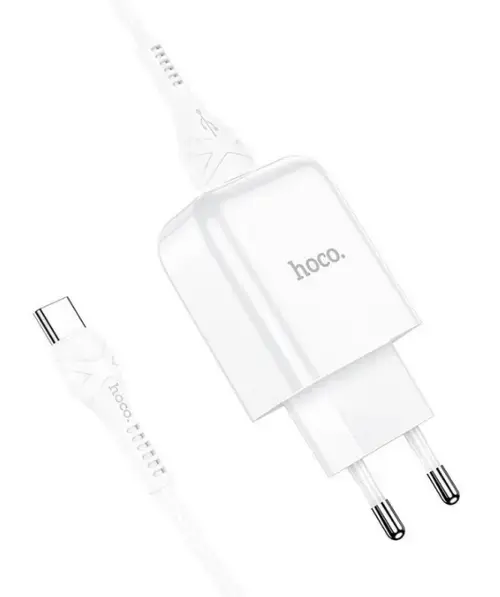 Incarcator Retea Cu Cablu USB-C HOCO N2, 10W, 2.1A, 1 x USB-A, Alb