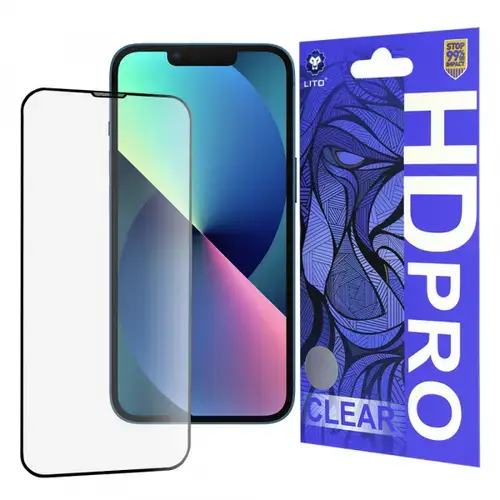 Folie de protectie Ecran Lito HD Pro Clear pentru Apple iPhone 16e / 14 / 13 Pro / 13, Sticla Securizata, Full Glue