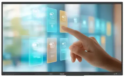 Tabla interactiva Philips E-Line 75inch 75BDL4252E, UHD 3840x2160, 50 puncte, 400 cd/m2, 8ms, Difuzoare 2x20 W, 8GB RAM, 128GB Flash, Wi-Fi, Bluetooth, Android 14