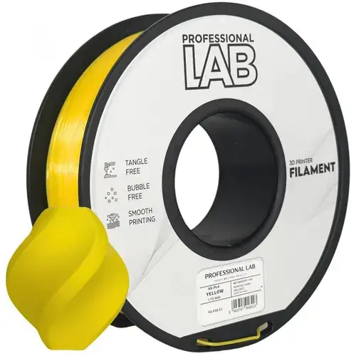 Filament 3D Proffesional Lab, Diamentru 1.75mm, Greutate: 1KG, Culoare: Galben, Material: PLA, Temperatura: 180-240c