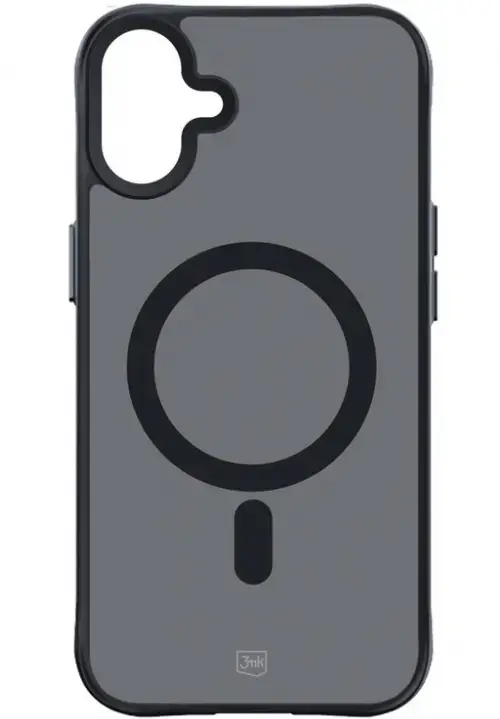 Husa MagSafe pentru Apple iPhone 16 Plus, 3MK, Smoke MagCase, Neagra