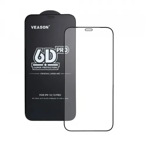 Folie de protectie Ecran Veason PRO pentru Apple iPhone Air, Sticla Securizata, Full Glue, 6D, Neagra