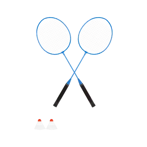 Set Badminton Rebel RBA-4100, 2 rachete, 2 fluturasi (Albastru)
