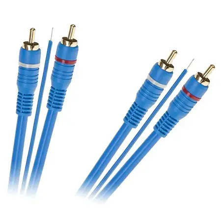 Cablu OEM KPO2669-5, 2XRCA TATA - 2XRCA TATA + Remote, 5 m (Albastru)