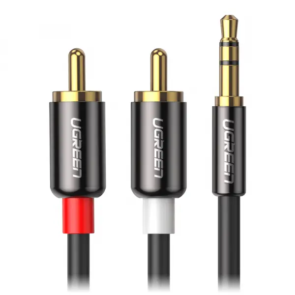 Cablu Audio 3.5mm - 2 x RCA UGREEN AV116, 3m, Negru