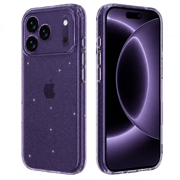 Husa pentru Apple iPhone 18 Pro / 17 Pro, Techsuit, SparkleSkin, Transparenta