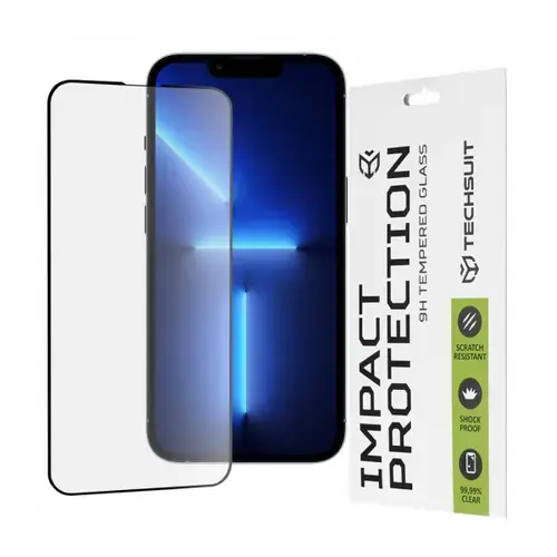 Folie de protectie Ecran Techsuit pentru Apple iPhone 14 Plus / 13 Pro Max, Sticla Securizata, Full Glue, 111D