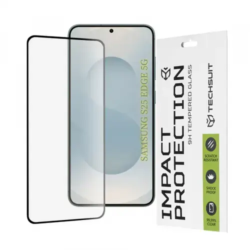 Folie de protectie Ecran Techsuit pentru Samsung Galaxy S25 Edge S937, Sticla Securizata, Full Glue, 111D
