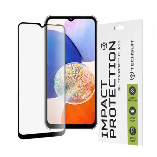 Folie de protectie Ecran Techsuit pentru Samsung Galaxy A14 A145 / A14 5G A146, Sticla Securizata, Full Glue, 111D