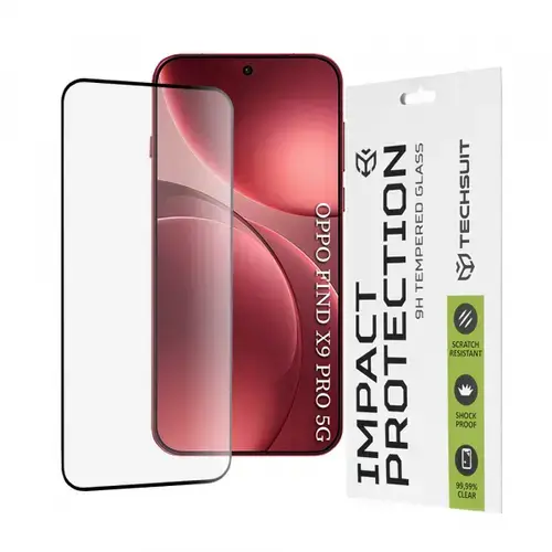 Folie de protectie Ecran Techsuit pentru Oppo Find X9 Pro, Sticla Securizata, Full Glue, 111D