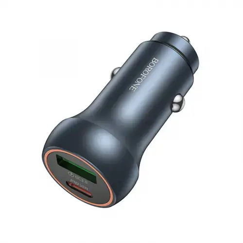 Incarcator Auto Borofone BZ32B Fresh, 48W, 3A, 1 x USB-A - 1 x USB-C (Gri)