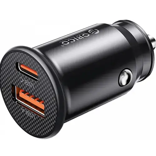 Incarcator Auto Orico PowerMini, 30W, 3A, 1 x USB-A - 1 x USB-C (Negru)