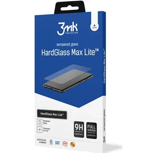 Folie de protectie 3mk HardGlass Max Lite pentru iPhone 15, Negru