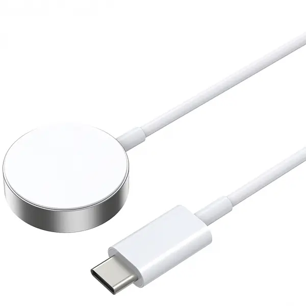 Incarcator Wireless BWOO WL-18 pentru Apple Watch Series, USB-C, Alb