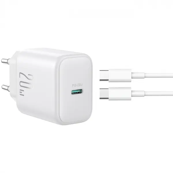 Incarcator Retea Cu Cablu USB-C Joyroom JR-TCF20, 20W, 3A, 1 x USB-C, Alb