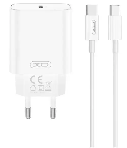 Incarcator Retea Cu Cablu USB-C XO Design CE32, 20W, 3A, 1 x USB-C, Alb