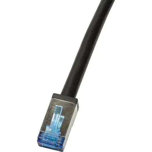 Cablu S/FTP LOGILINK Cat6a, cupru-aluminiu, 2 m, negru, AWG26, dublu ecranat CQ7053S