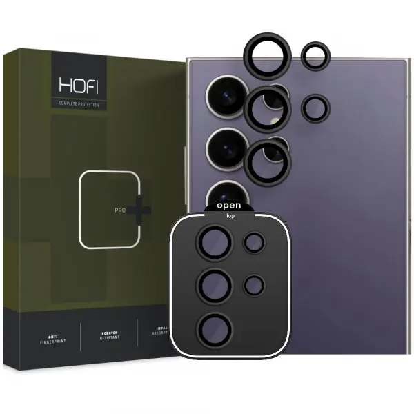 Folie de protectie Camera Spate HOFI CamRing PRO+ pentru Samsung Galaxy S24 Ultra S928, Sticla Securizata, Neagra